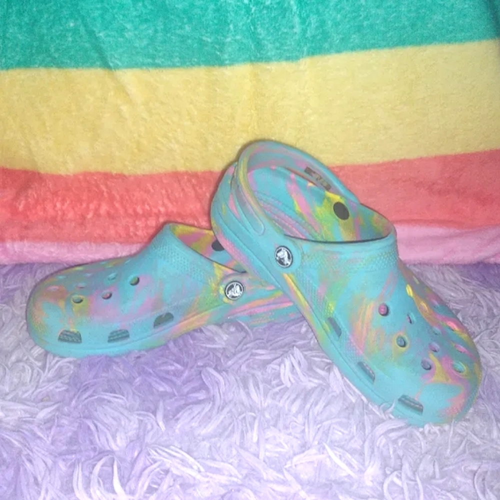 Tie-dye Crocs
